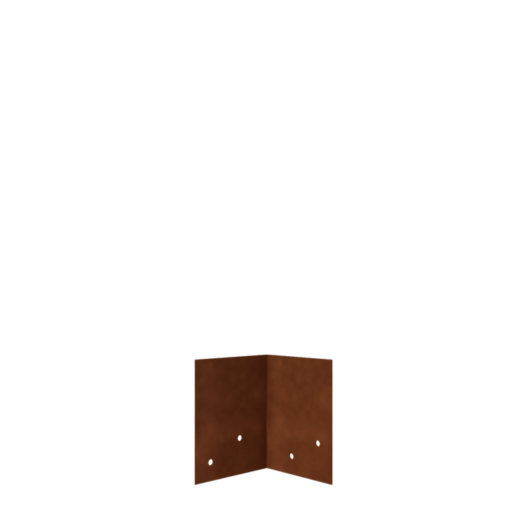 Corten čelik spojna ploča - 90° - Visina vrtnog ruba 12 / 15 cm