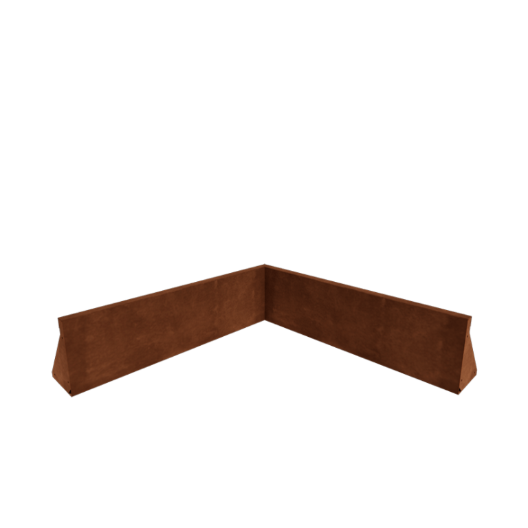 Corten čelični potporni zid unutarnji kut 100 x 100 cm (visina 30 cm)
