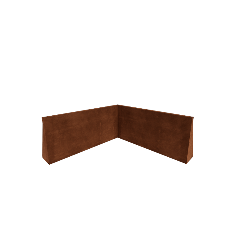 Corten čelik potporni zid - Unutarnji kut - 100 x 100 x 50 cm