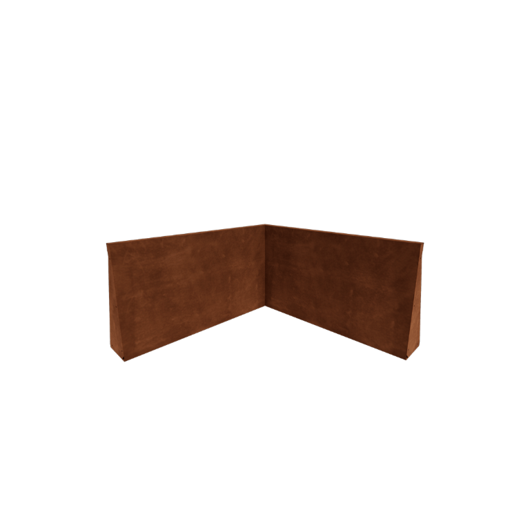 Corten čelik potporni zid - Unutarnji kut - 100 x 100 x 60 cm
