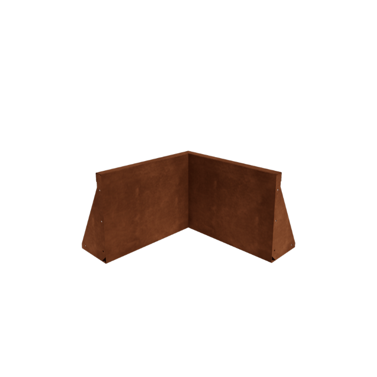 Corten čelik potporni zid - Unutarnji kut - 50 x 50 x 40 cm