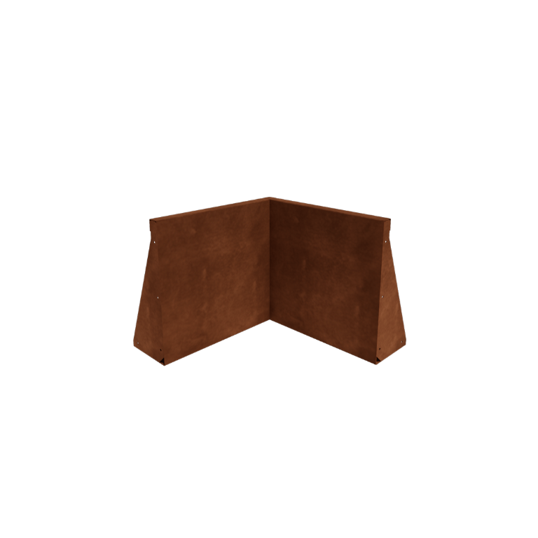 Corten čelik potporni zid - Unutarnji kut - 50 x 50 x 50 cm
