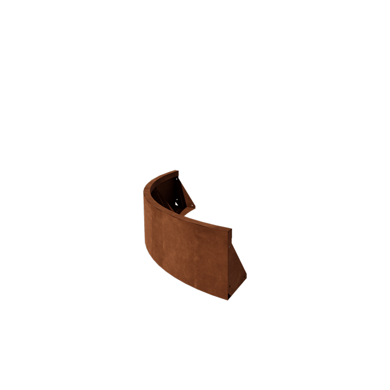 Corten čelik potporni zid - Vanjski luk - 100 x 100 x 30 cm