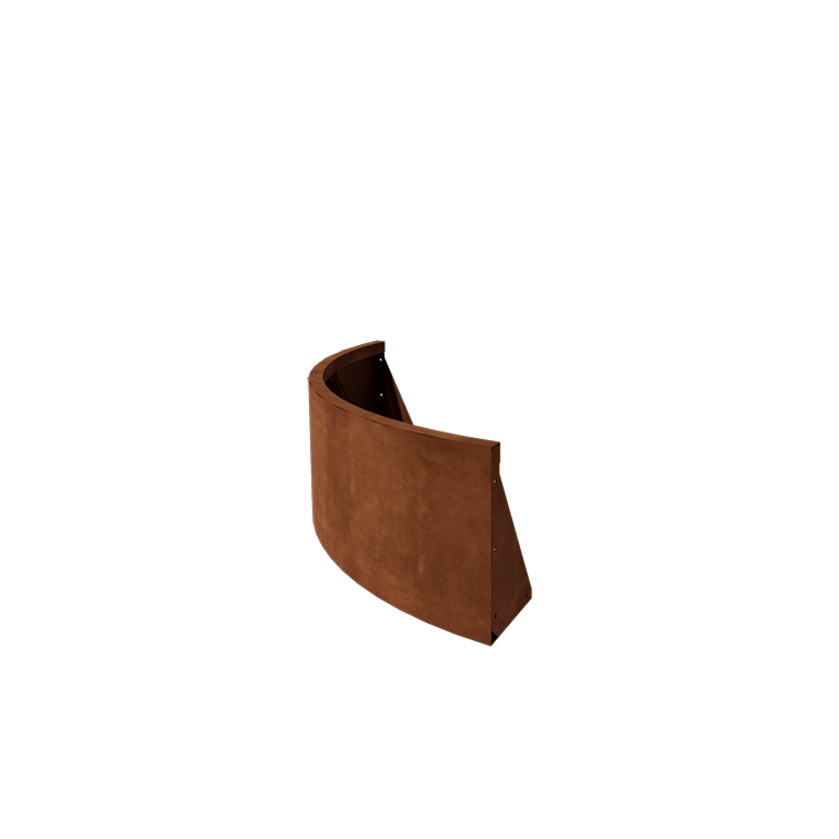 Corten čelik potporni zid - Vanjski luk - 100 x 100 x 40 cm