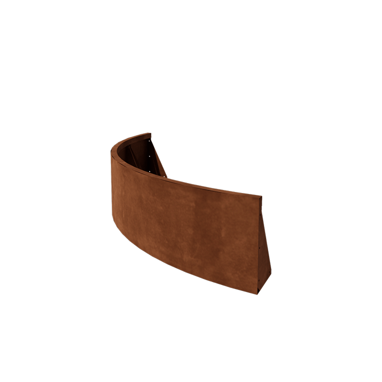 Corten čelik potporni zid - Vanjski luk - 150 x 150 x 40 cm