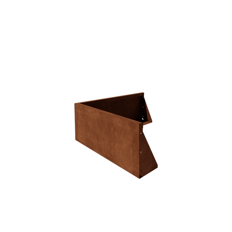 Corten čelik potporni zid - Vanjski kut - 100 x 100 x 40 cm