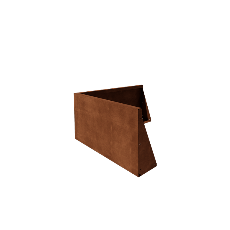 Corten čelik potporni zid - Vanjski kut - 100 x 100 x 50 cm