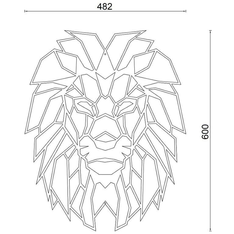 Metalna zidna dekoracija Lav 1.0