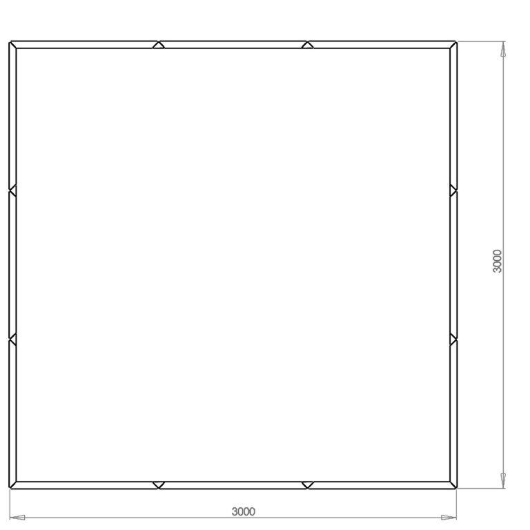 Corten čelična tegla za cvijeće Miami xxl 300 x 300 cm