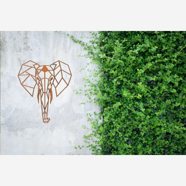 Corten čelična zidna dekoracija Slon 2.0
