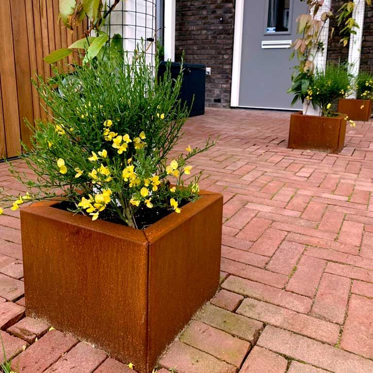 Corten čelična tegla za cvijeće Miami 30 x 30 cm