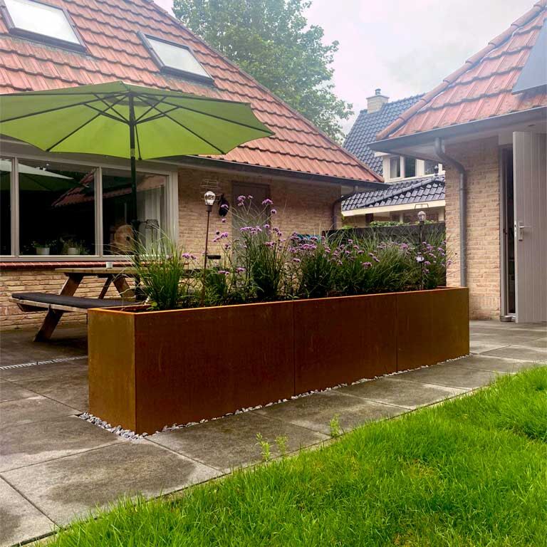 Corten čelična tegla za cvijeće Texas xxl 300 x 50 cm