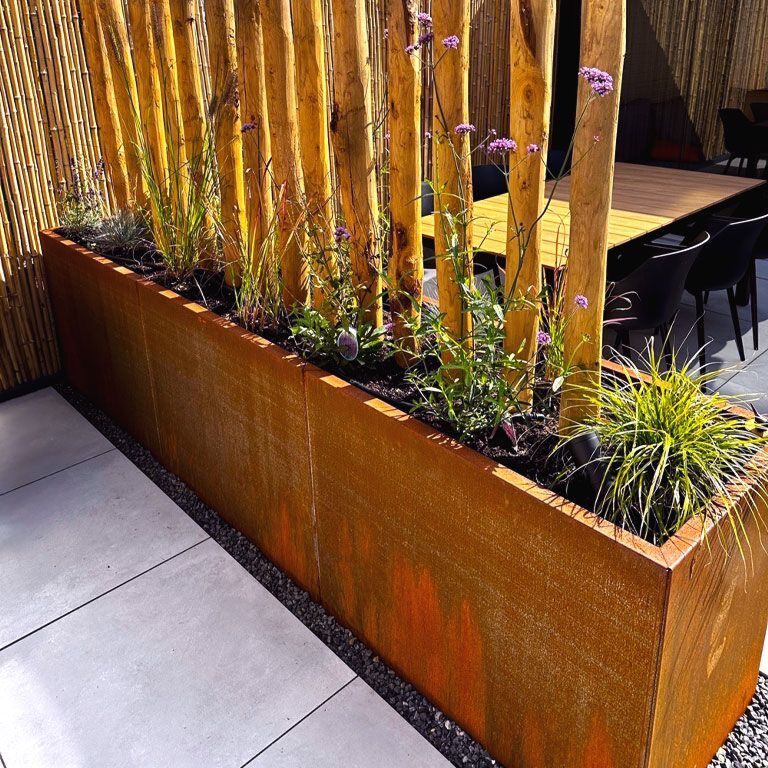 Corten čelična tegla za cvijeće Texas xxl 300 x 60 cm