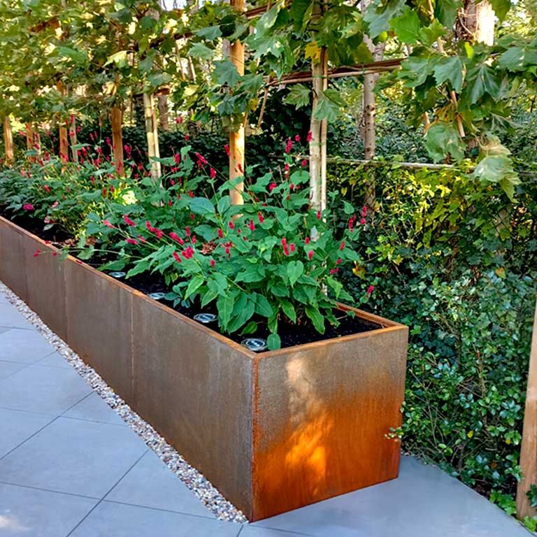 Corten čelična tegla za cvijeće Texas xxl 500 x 40 cm