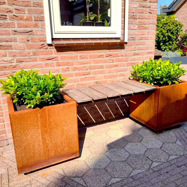 Corten čelične posuda za cvijeće s klupom Vegas Miami