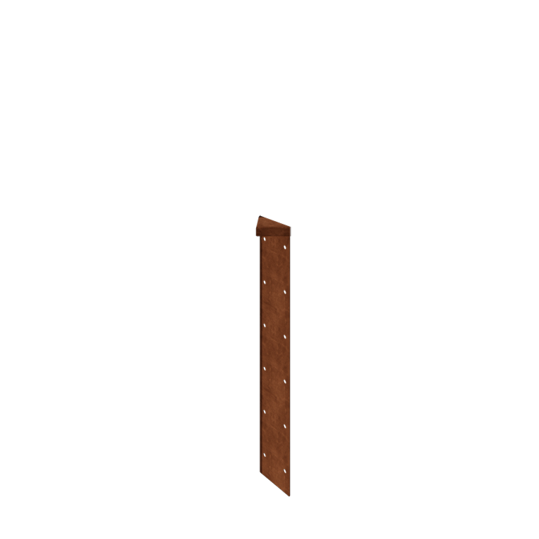 Corten čelik tegla za cvijeće - Kutni element 180° - 60 cm