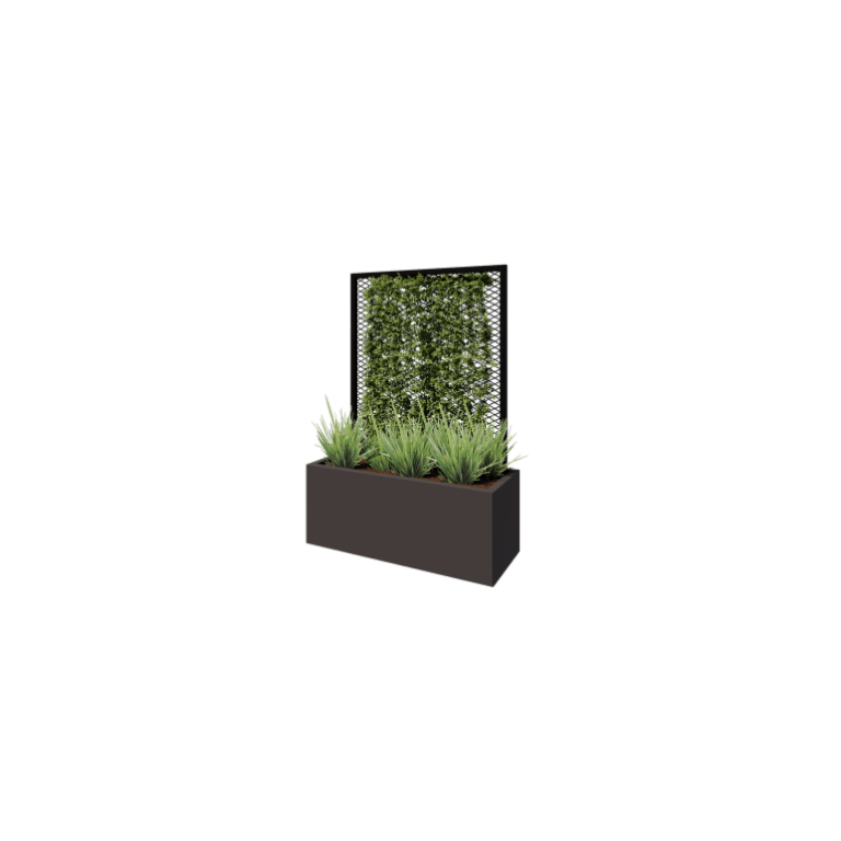 Čelična rešetka za penjačice - 90 x 3 x 117,5 cm - RAL9005 mat (crna) - Za posudu za cvijeće 40 cm