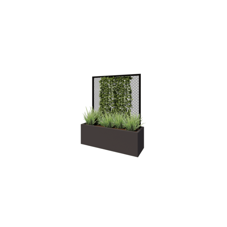 Čelična rešetka za penjačice - 110 x 3 x 117,5 cm - RAL9005 mat (crna) - Za posudu za cvijeće 40 cm