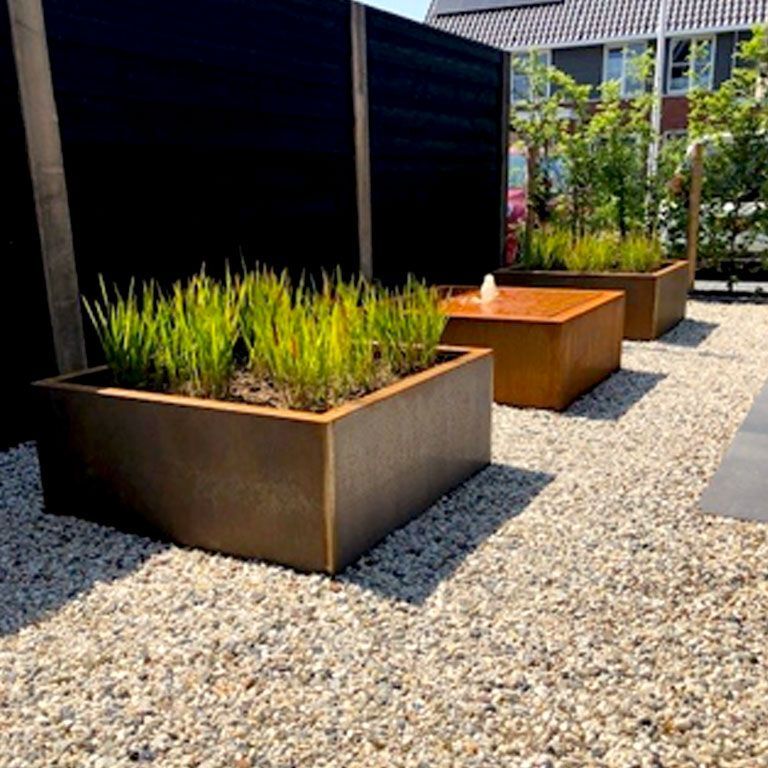 Zavarena corten čelična tegla za cvijeće Montana 100 x 100 x 40 cm