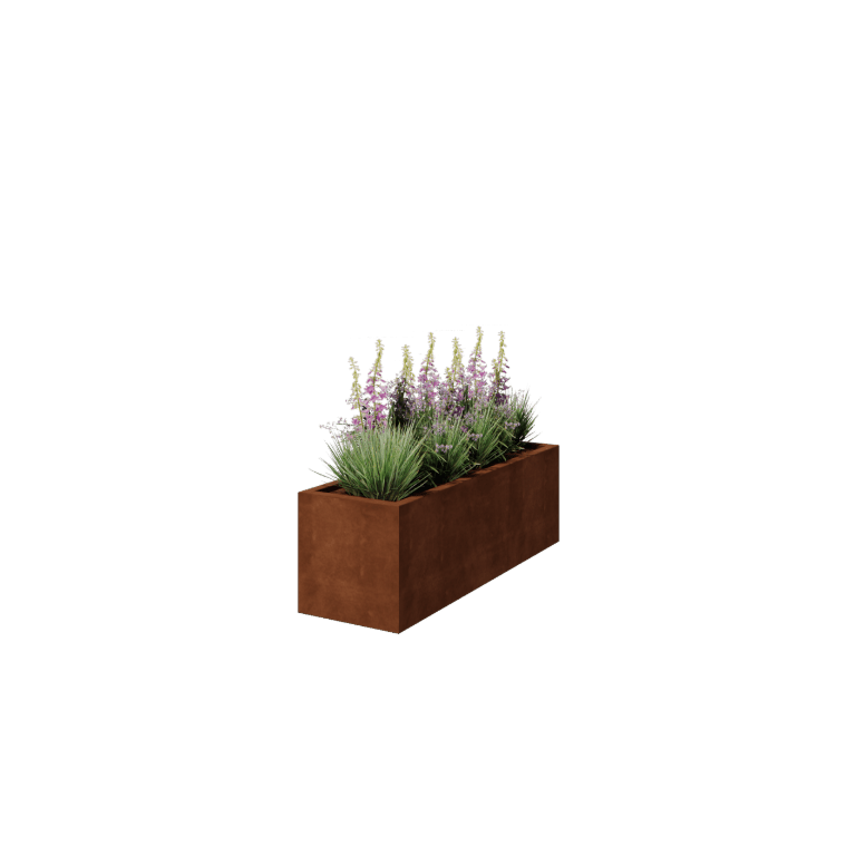 Corten čelik tegla za cvijeće - Pravokutnik - 150 x 50 x 50 cm - Zavareno - S donjom pločom