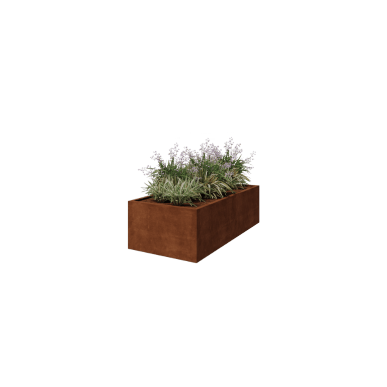 Corten čelik tegla za cvijeće - Pravokutnik - 200 x 100 x 60 cm - Zavareno - Bez donje ploče