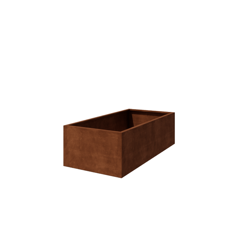 Corten čelik tegla za cvijeće - Pravokutnik - 200 x 100 x 60 cm - Zavareno - Bez donje ploče