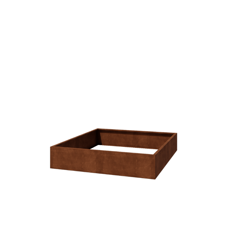Corten čelik tegla za cvijeće - Kvadrat - 200 x 200 x 40 cm - Zavareno - Bez donje ploče