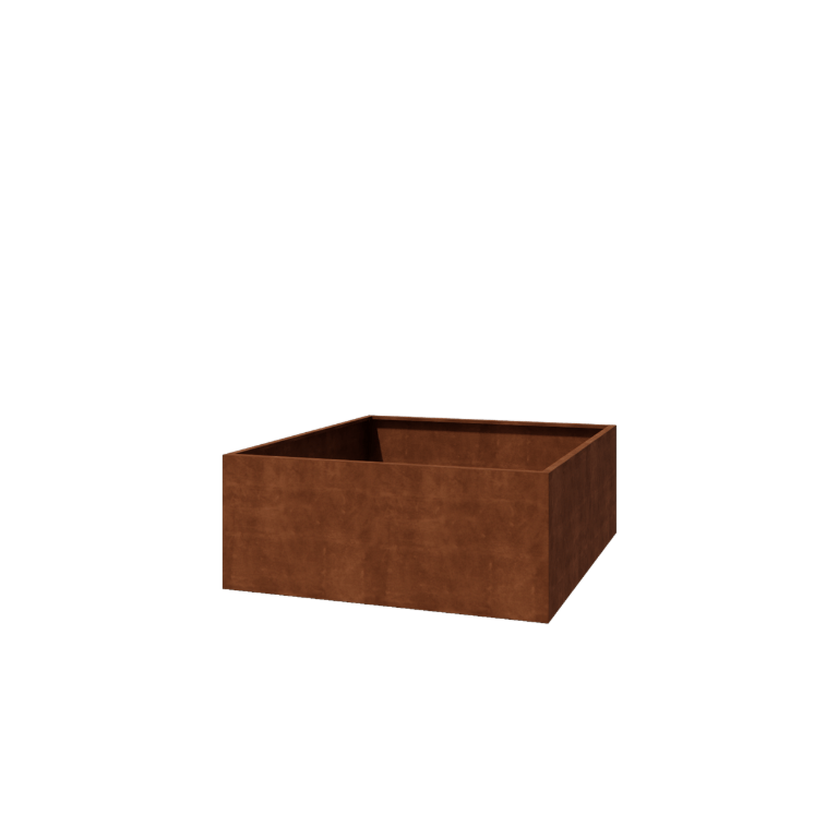 Corten čelik tegla za cvijeće - Kvadrat - 200 x 200 x 80 cm - Zavareno - Bez donje ploče