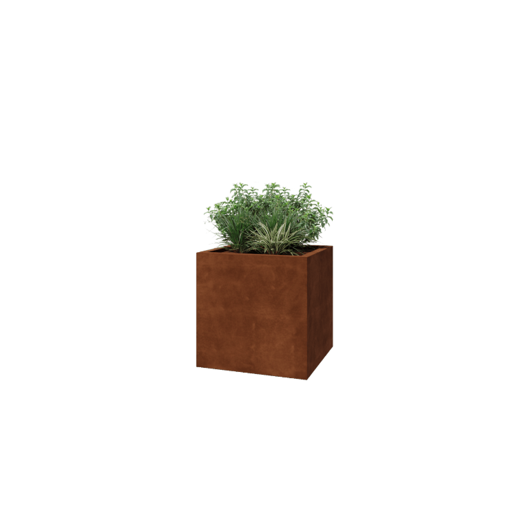 Corten čelik tegla za cvijeće - Kvadrat - 70 x 70 x 70 cm - Zavareno - S donjom pločom