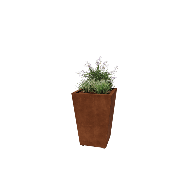 Zavarena corten čelična tegla za cvijeće Čun je 60 x 60 x 80 cm