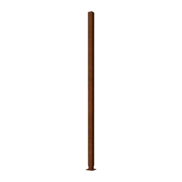Corten čelični stup kut s ravna baza 190 x 6 x 6 cm