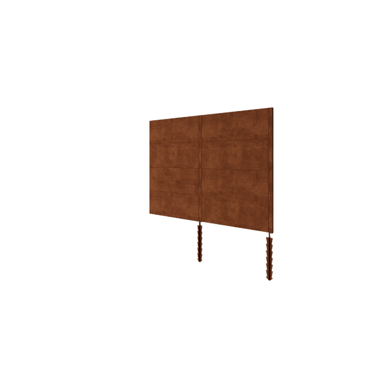 Ograda od corten čelika H4 - Kompletan set - 252 x 6 x 190 cm
