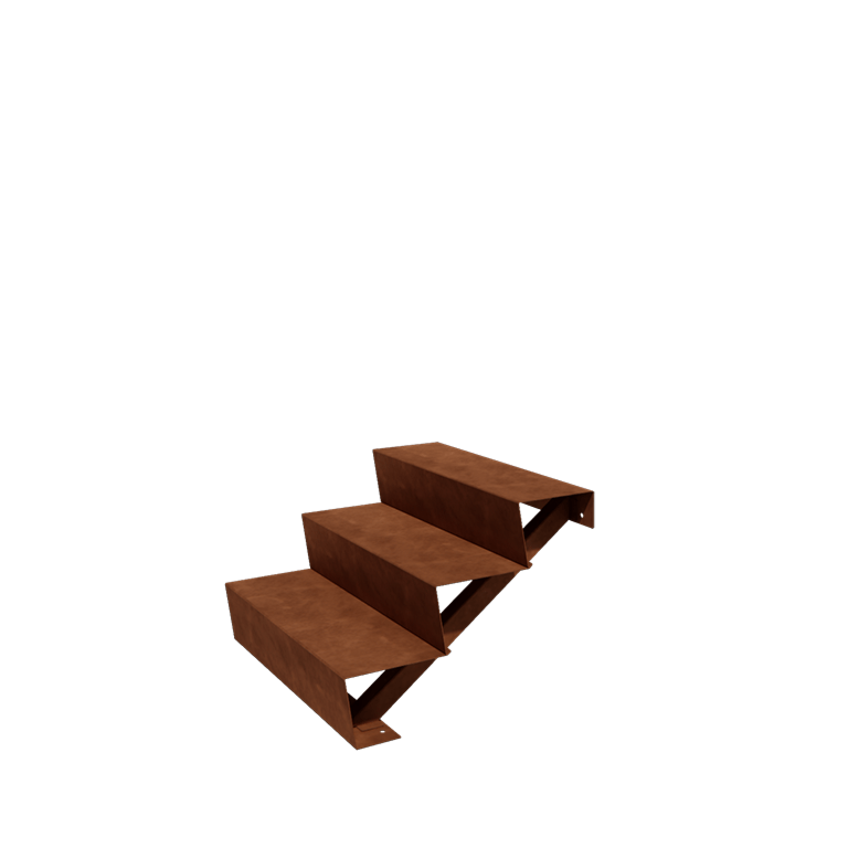 Corten čelične stepenice New York 3-stepenica (širina 80 cm)
