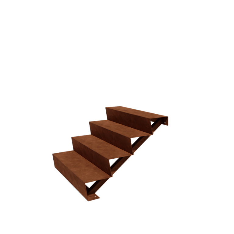 Corten čelične stepenice New York 4-stepenica (širina 100 cm)