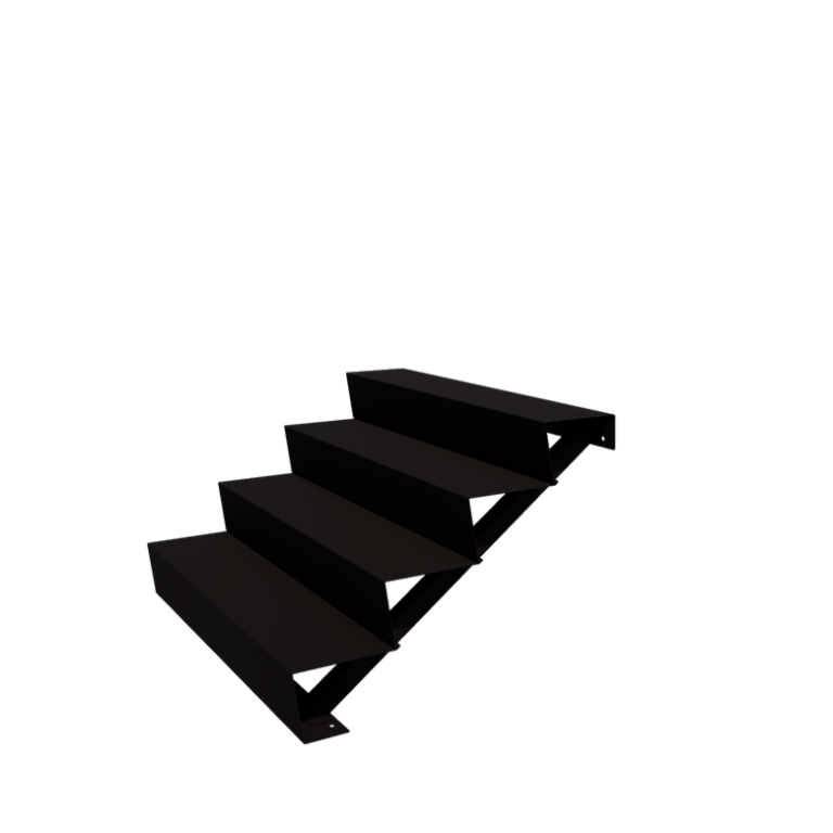Čelične vrtne stepenice - 4-stepenice - 96 x 120 x 68 cm - RAL9005 mat (crna)