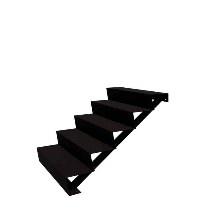 Čelične vrtne stepenice - 5-stepenice - 48 x 100 x 85 cm - RAL9005 mat (crna)