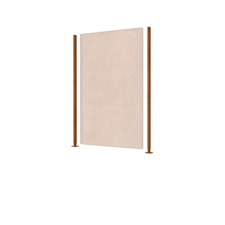 Corten čelični stup ravno s ravna baza 190 x 6 x 3 cm