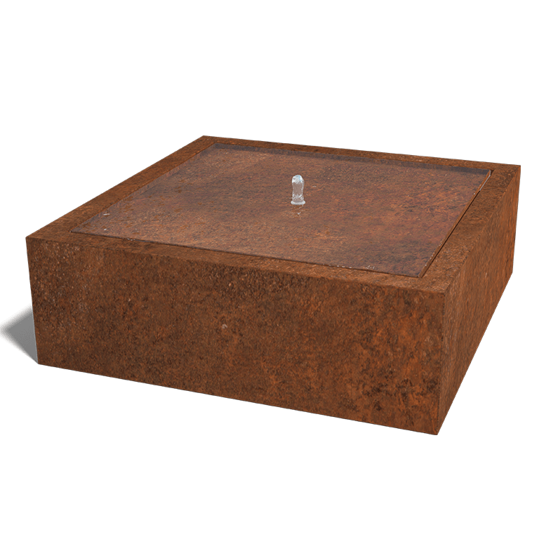 Corten čelična fontana 120 x 120 x 40 cm