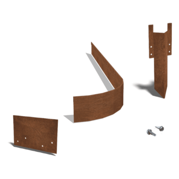 Corten čelične rubnjaci za travnjak FLEX izravnato 13 cm kompletna oprema po 15 metara