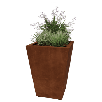 Zavarena corten čelična tegla za cvijeće Čun je 60 x 60 x 80 cm