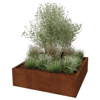 Zavarena corten čelična tegla za cvijeće Montana 140 x 140 x 40 cm