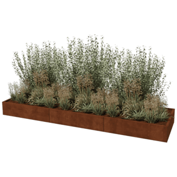 Corten čelična tegla za cvijeće Texas xxl 360 x 100 cm