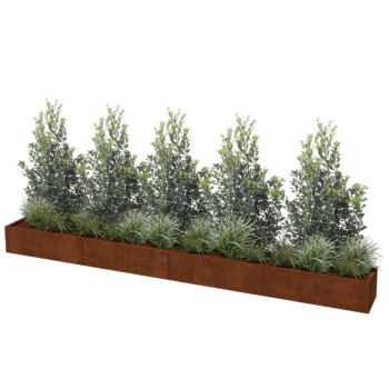 Corten čelična tegla za cvijeće Texas xxl 400 x 40 cm