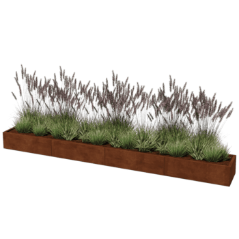 Corten čelična tegla za cvijeće Texas xxl 400 x 50 cm