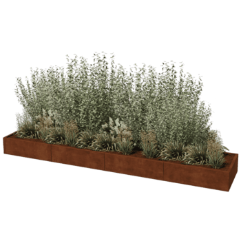 Corten čelična tegla za cvijeće Texas xxl 400 x 80 cm
