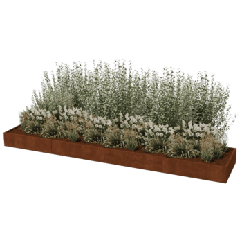Corten čelična tegla za cvijeće Texas xxl 480 x 100 cm