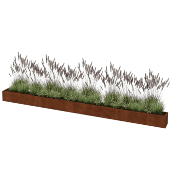 Corten čelična tegla za cvijeće Texas xxl 480 x 30 cm