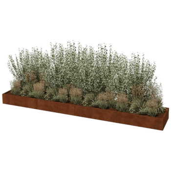 Corten čelična tegla za cvijeće Texas xxl 480 x 80 cm