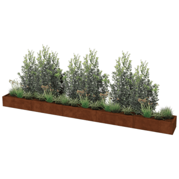 Corten čelična tegla za cvijeće Texas xxl 500 x 50 cm