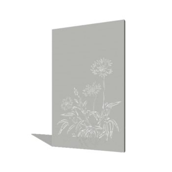 Praškasto lakirane čelični vrtni panel plavi cvijet 120 x 6 x 190 cm
